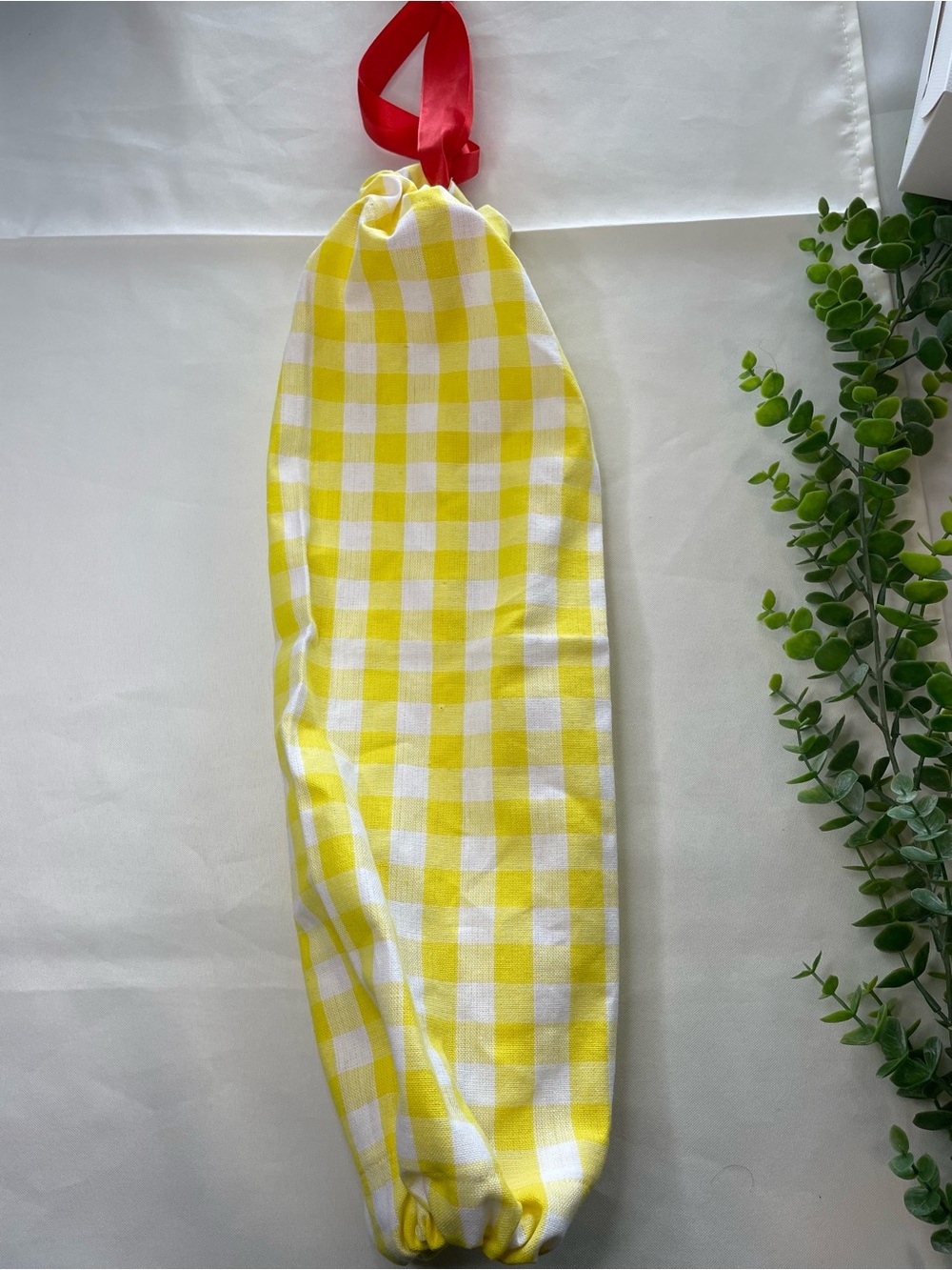 Yellow Gingham kitchen bag dispenser Storage Bag - Unbranded